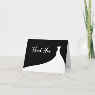 Elegant Bridal Shower Thank You black
