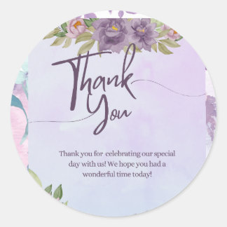 Elegant bridal shower thank you classic round sticker