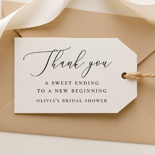 Elegant Bridal Shower Thank You Minimalist Favor Gift Tags