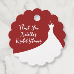 Elegant Bridal Shower Thank You red Favour Tags