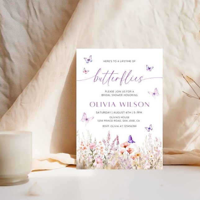 Elegant Bridal Shower |Timelife of Butterflies Invitation (Creator Uploaded)