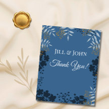 Elegant Bridal Shower Wedding Botanical Thank You