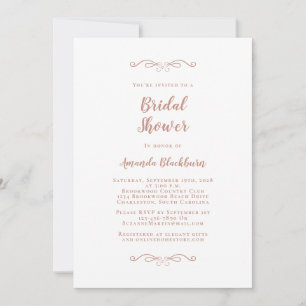 Elegant Bridal Shower Weddings Modern Script Blush Invitation