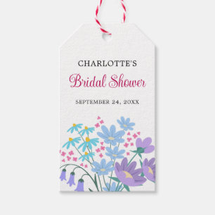 Elegant Bridal Shower Wildflowers Floral Bouquet Gift Tags