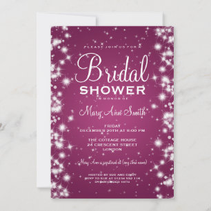 Elegant Bridal Shower Winter Sparkle Pink Invitation