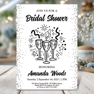 Elegant Bridal Shower with Champagne Glasses Invitation