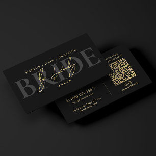 Elegant Bridal Stylist Studio Black Signature Business Card