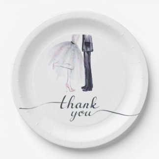Elegant Bride and Groom Dance Paper Plates