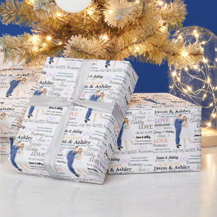 Elegant Bride And Groom Names/Date Wrapping Paper