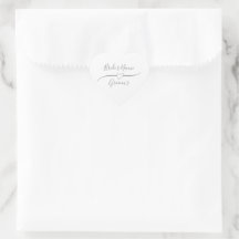 Elegant Bride and Groom Names in Silver and White 