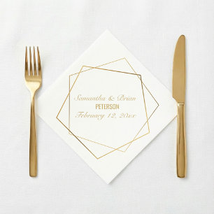 Elegant Bride and Groom, wedding napkin