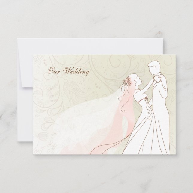 Elegant Bride and Groom Wedding RSVP Cards (Front)