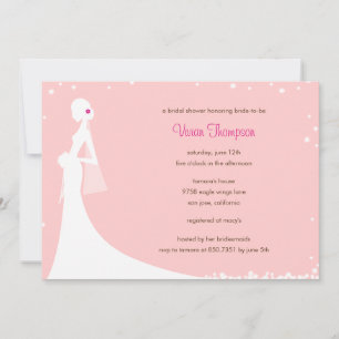 Elegant Bride Bridal Shower Invitation - Pink