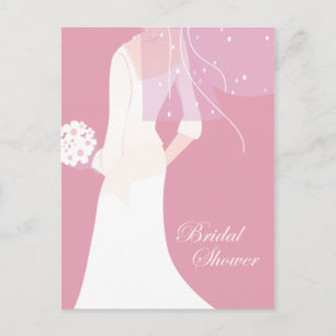elegant bride bridal shower invitation postcard