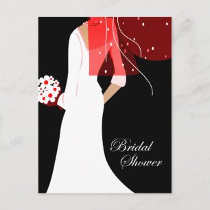 elegant bride bridal shower invitation postcard
