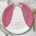 Elegant Bride Bridal Shower Magenta<br><div class="desc">A bride in her wedding dress over a white rose on a magenta (or any colour) background,  makes a beautiful addition to your bridal shower decor. MATCHING items in our store.</div>