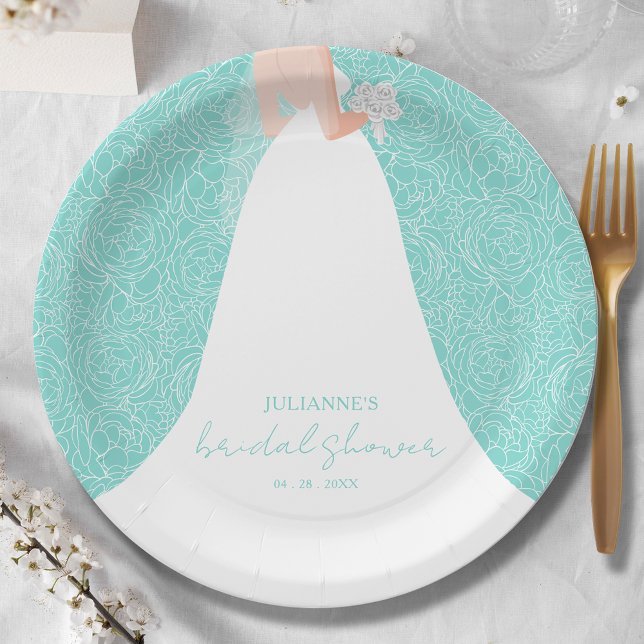 Elegant Bride Bridal Shower Paper Plate (Creator Uploaded)