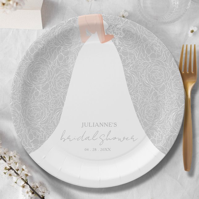Elegant Bride Bridal Shower Paper Plate (Creator Uploaded)