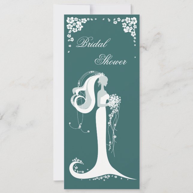 Elegant Bride Bridal Shower Party Announcement (Front)