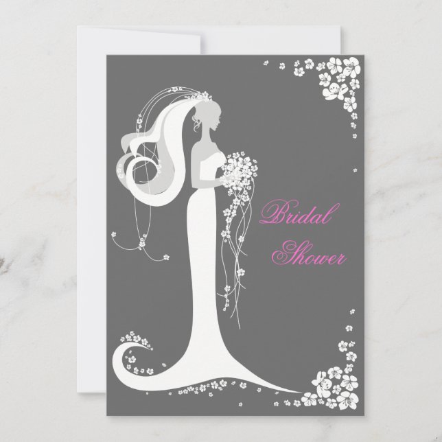 Elegant Bride Bridal Shower Party Announcement (Front)