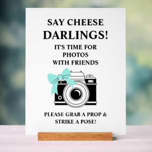 Elegant Bride & Co. Bridal Shower Teal Acrylic Sign