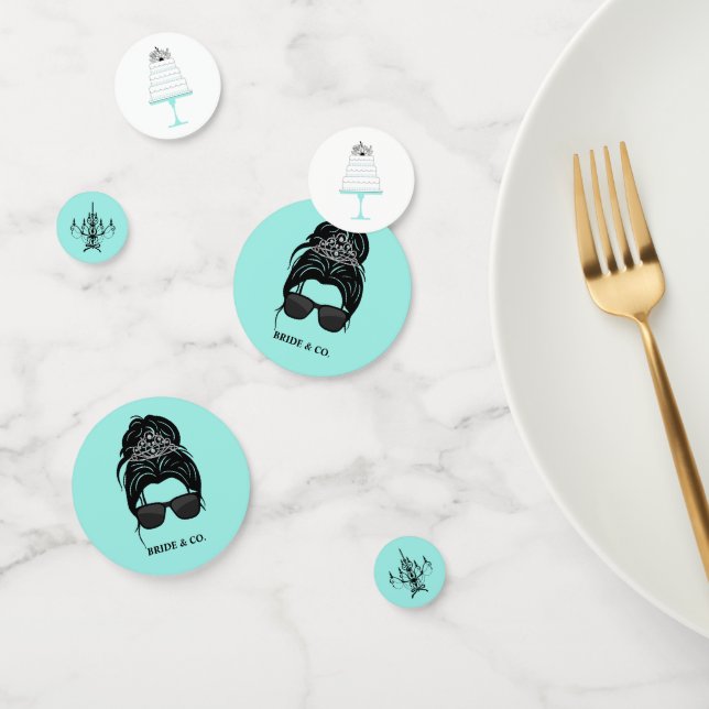Elegant Bride & Co. Bridal Shower Teal Confetti (Group)