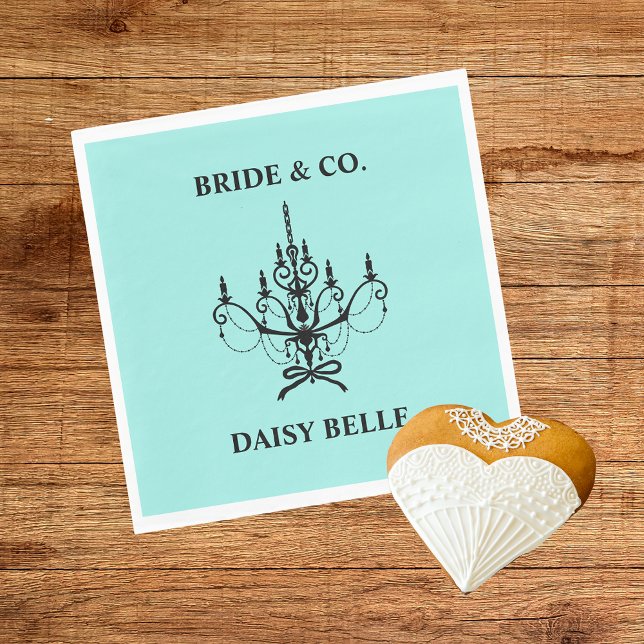 Elegant Bride & Co. Bridal Shower Teal Napkin (Creator Uploaded)