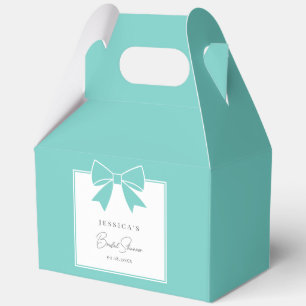 Elegant Bride & Co. Teal Blue Bow Bridal Shower Favour Box