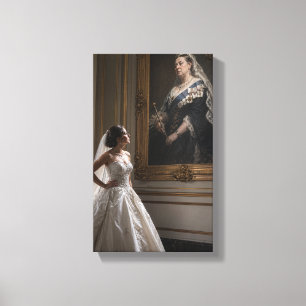 Elegant Bride Contemplating Royal Victorian Portra Canvas Print