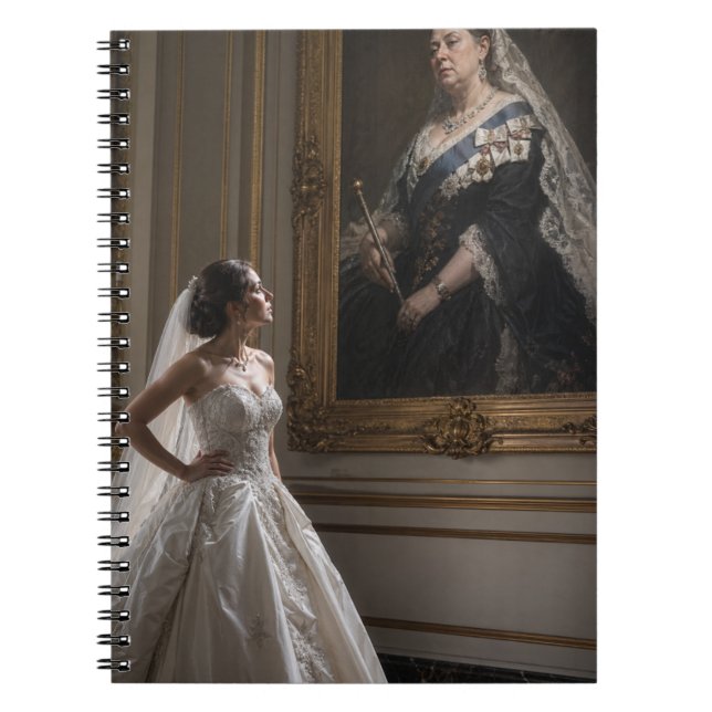 Elegant Bride Contemplating Royal Victorian Portra Notebook (Front)