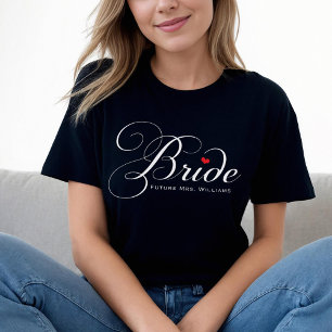 Elegant Bride Future Mrs Black Womens T-Shirt