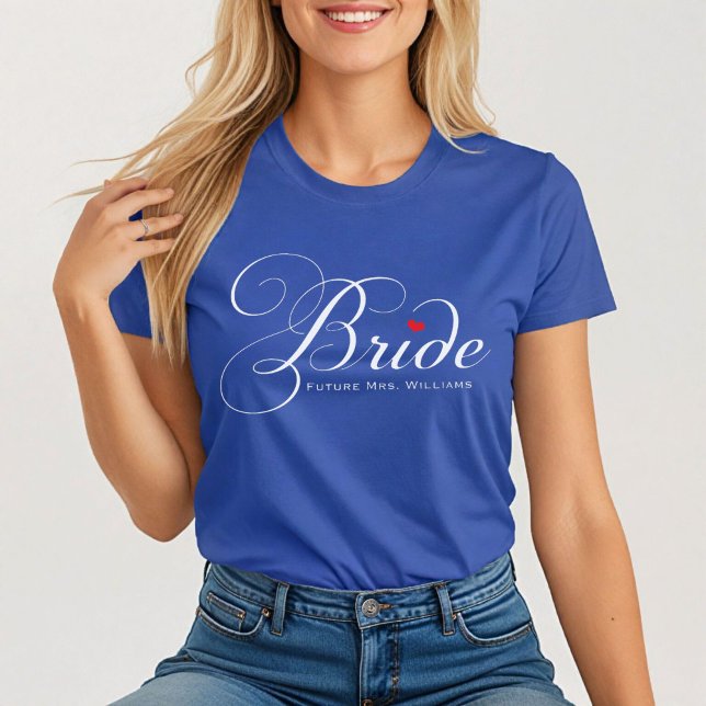 Elegant Bride Future Mrs Blue Womens T-Shirt (Creator Uploaded)