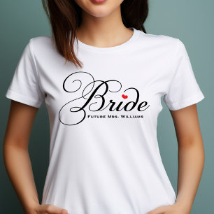Elegant Bride Future Mrs White Womens T-Shirt