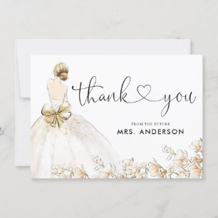 Elegant Bride Gown Dress Gold Floral Bridal Shower