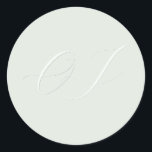 Elegant Bride Groom Initials Faux embossed Wedding Classic Round Sticker<br><div class="desc">Elegant Bride Groom Initials Faux embossed Wedding Classic Round Sticker</div>