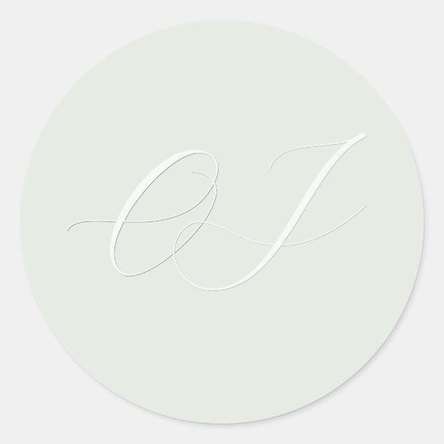 Elegant Bride Groom Initials Faux embossed Wedding Classic Round Sticker (Front)
