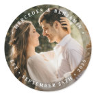 Elegant Bride Groom Modern Photo Name Date Wedding