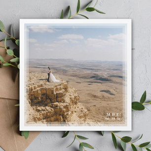 Elegant Bride & Groom Photo Wedding Thank You Card