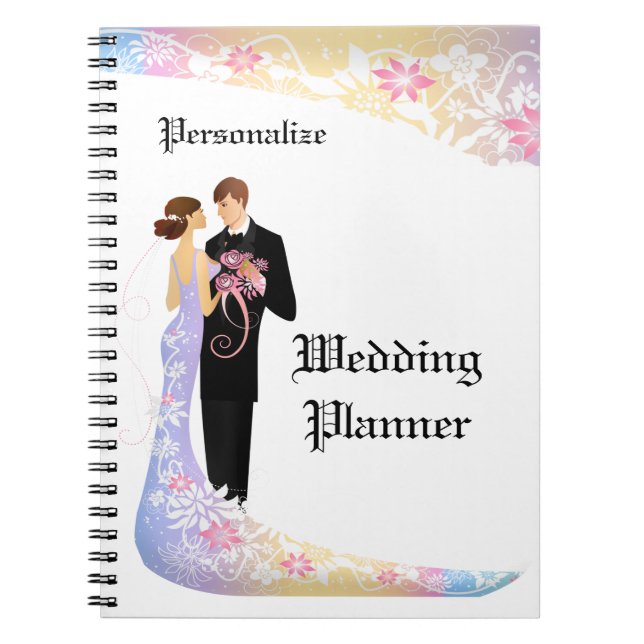 Elegant Bride Groom Wedding Planner Personalised N Notebook (Front)