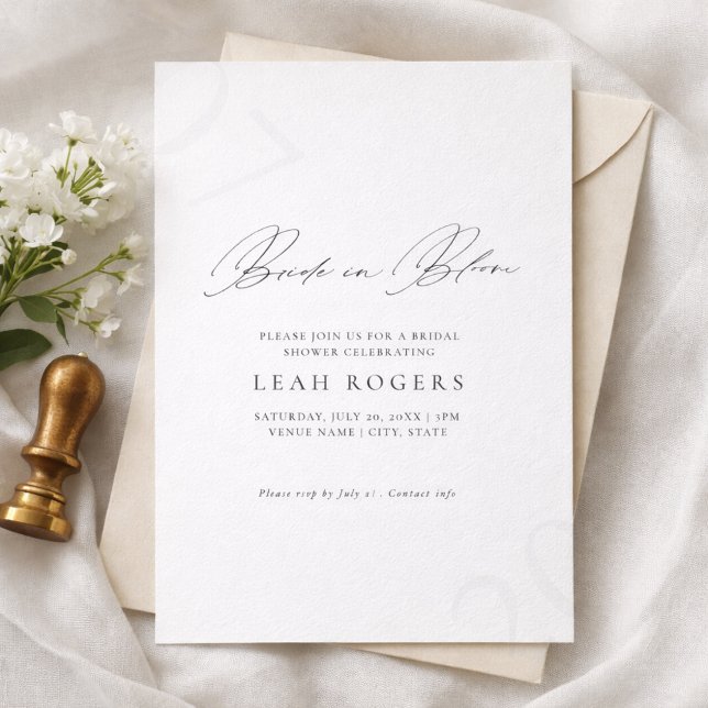 Elegant Bride in Bloom Bridal Shower Invitation (Creator Uploaded)