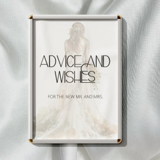 Elegant Bride in Wedding Gown advice and wishes Poster