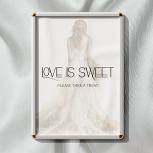Elegant Bride in Wedding Gown Love is sweet Poster