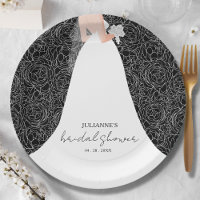 Elegant Bride on Black Bridal Shower 