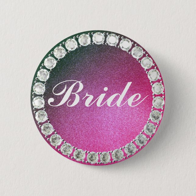 Elegant Bride pink glitter 6 Cm Round Badge (Front)