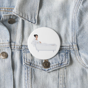 Elegant Bride Relaxing in Bathtub Wedding Design  7.5 Cm Round Badge