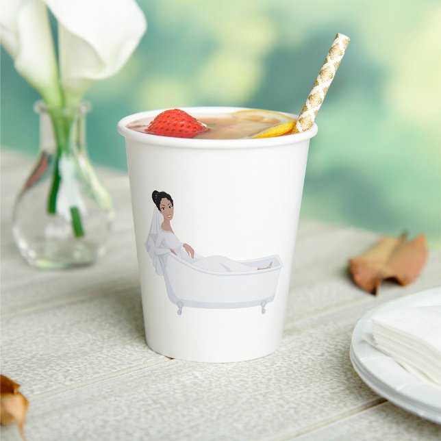 Elegant Bride Relaxing in Bathtub Wedding Design  Paper Cups (Creator Uploaded)
