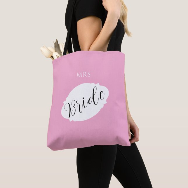 Elegant Bride Tote Bag – Custom Name Gift (Close Up)