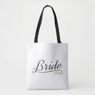 Elegant Bride Wedding Calligraphy Tote Bag