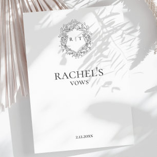 Elegant Bride's Wedding vows monogram crest Enclosure Card