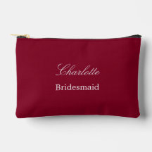 Elegant Bridesmaid Burgundy Accessory Pouch